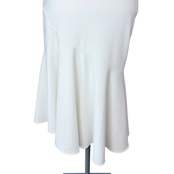 Aqua One Shoulder White Cocktail Dress Size 0 - Picture 6 of 8